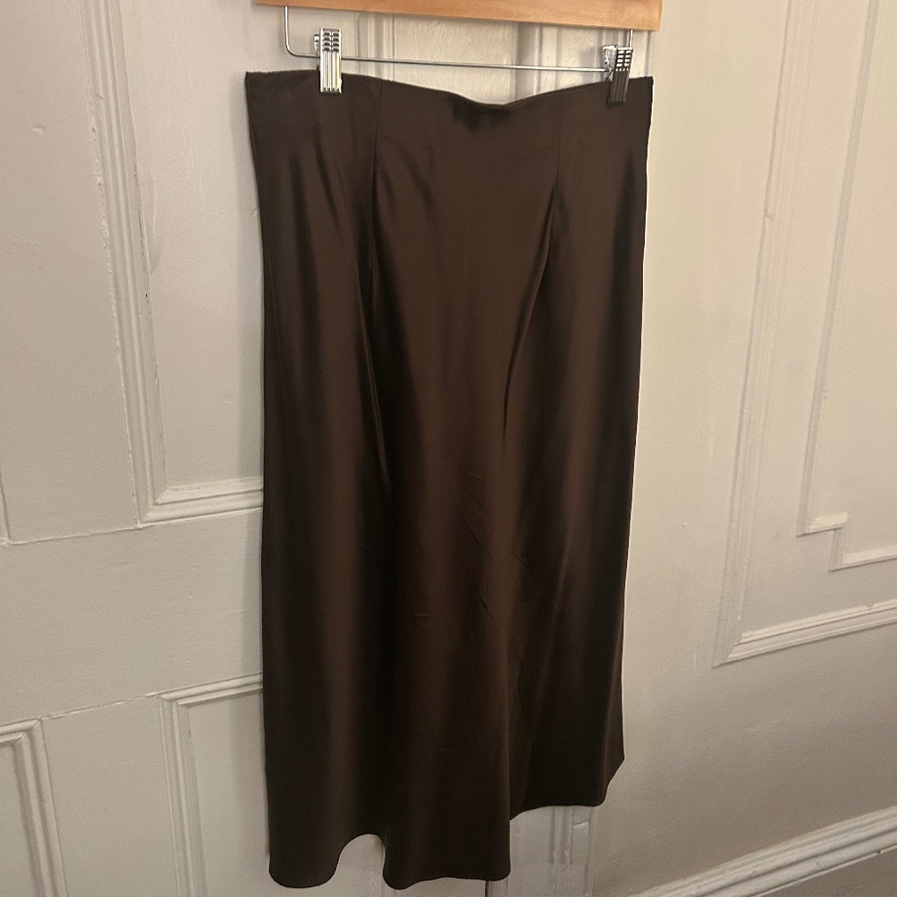 Quince Brown Silk Skirt